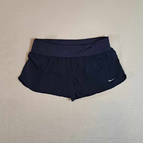 Nike Womens Navy Blue Dri-Fit Pull On Tennis Mini Short Sz L Stretch - Picture 1 of 12